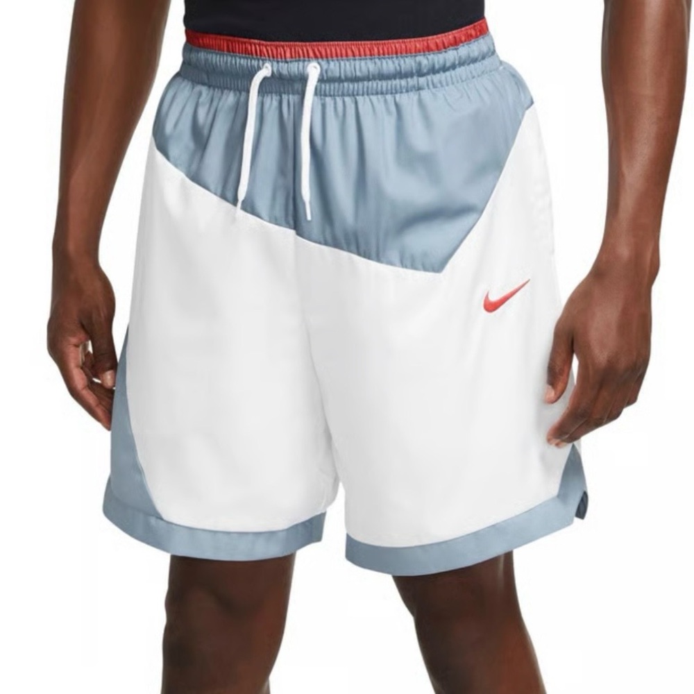 NIKE DNA Woven Basketball Shorts Mens M White Blue Red Houston Oilers Medium